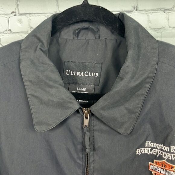 Harley-Davidson Hampton Roads Yorktown VA suede-like zip-up coat Large - Picture 3 of 8